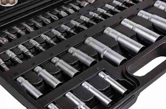 Набір інструментів 1/2" і 1/4" 108 шт у кейсі, головки, тріскачки, біти, подовжувачі, Cr-V сталь Одеса