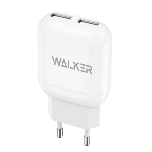 Зарядний пристрій мережевий 2USB 2,4A білий WALKER WH-33 Житомир
