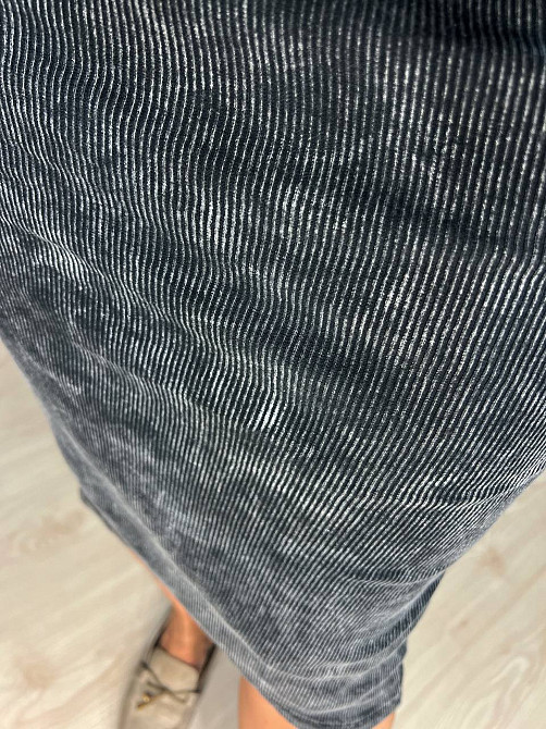 Сукня жіноча MMC 240032 середньої довжини футболкою варена тай-дай в рубчик, чорний, one size Київ - фото 3