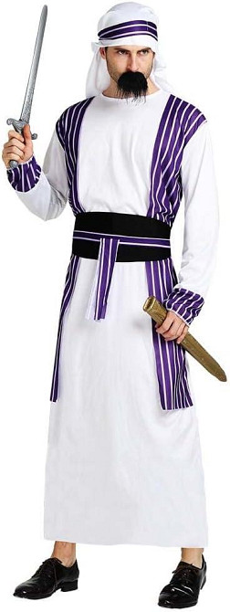 Костюм арабського шейха чоловічий, набір кандура, гутра, пояс для косплею східного принцу, карнавалу, Хелловіну, корпоративу Київ - фото 4