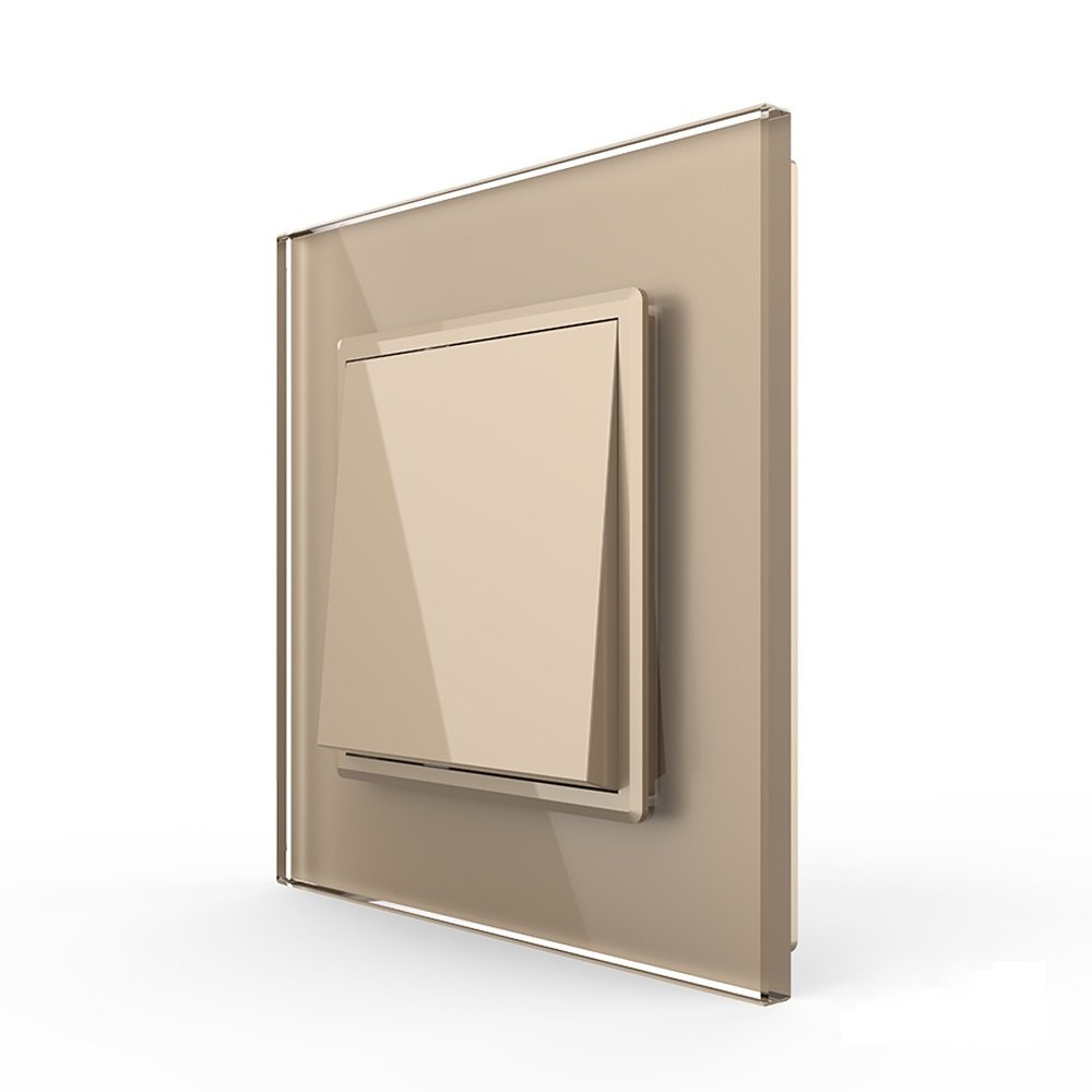 LIVOLO Одноклавішний перехресний вимикач Livolo золото скло (VL-C7FCMM10A-2AP) Коломыя - изображение 3