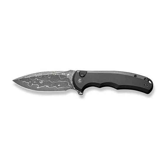 Ніж складаний туристичний Civivi Praxis,  (9.5 см) Damascus / Aluminum чорний Киев