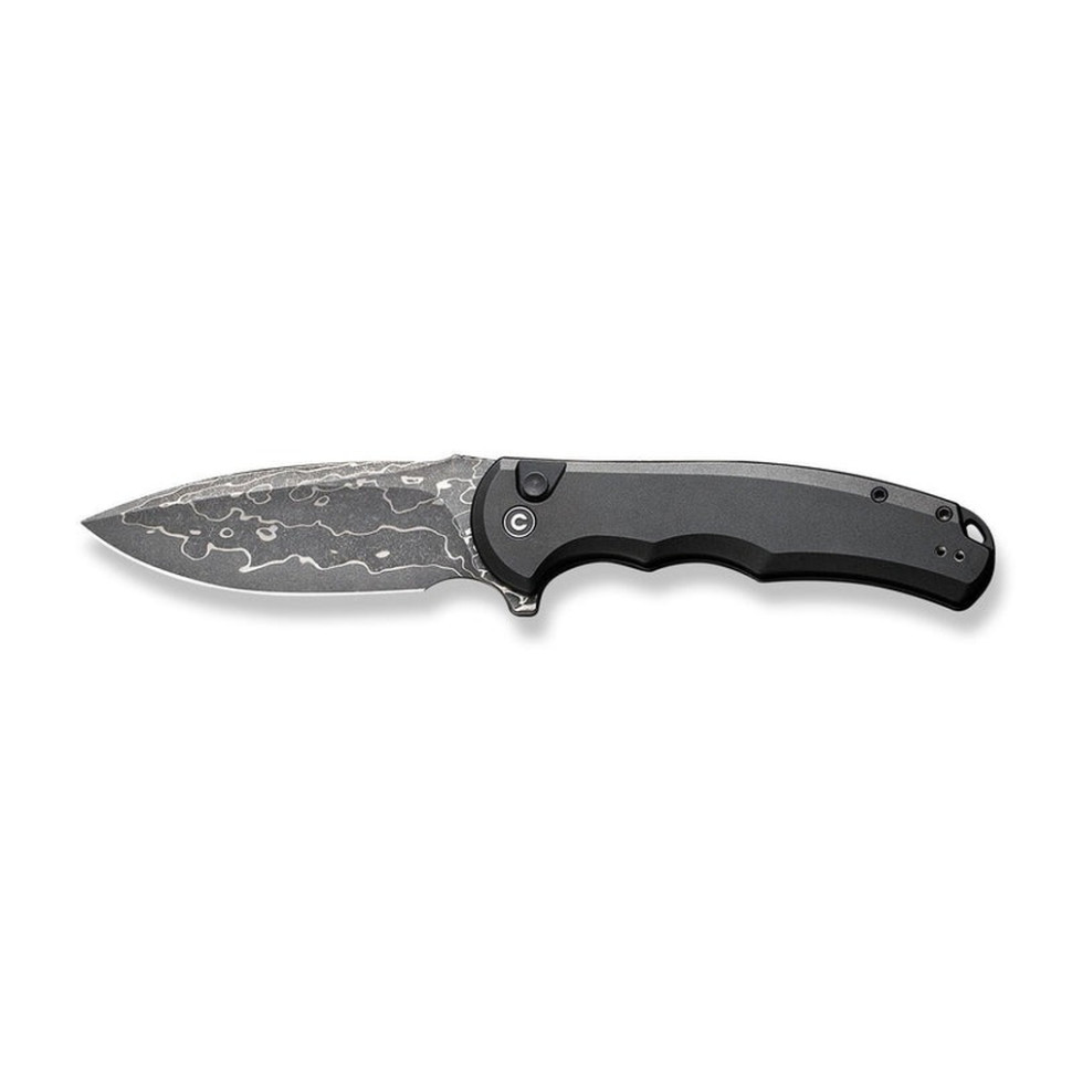 Ніж складаний туристичний Civivi Praxis,  (9.5 см) Damascus / Aluminum чорний Киев - изображение 3