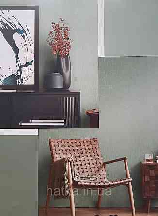 Шпалери вінілові на флізеліні AS creation Amber метрові 1.06Х10 структурні кора дерева зелені сріблясті Київ