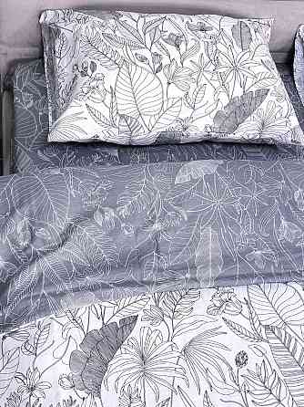 Ecotton Комплект постільної білизни Ecotton полуторний 150х215 см сатин двосторонній білий (рис Киев