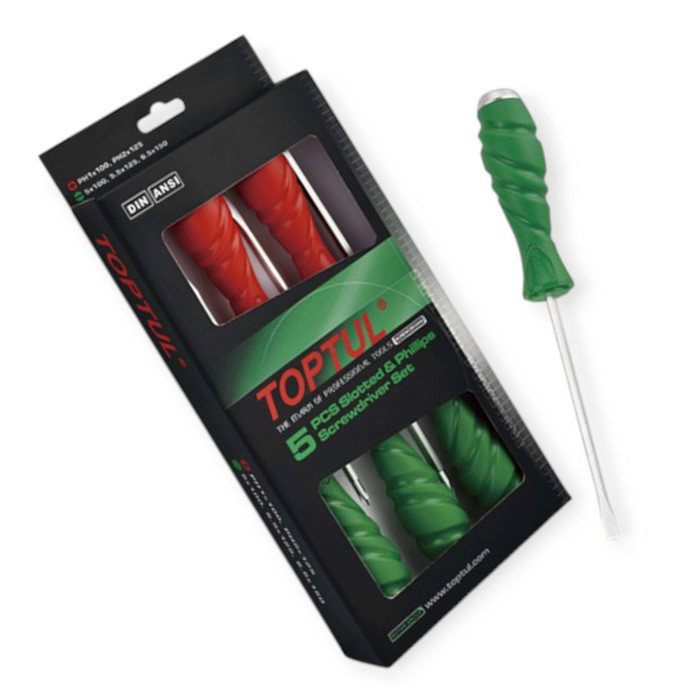 Набор отверток ударных 5 шт SL5, 5.5, 6.5, PH1, 2 Мукачево - изображение 1