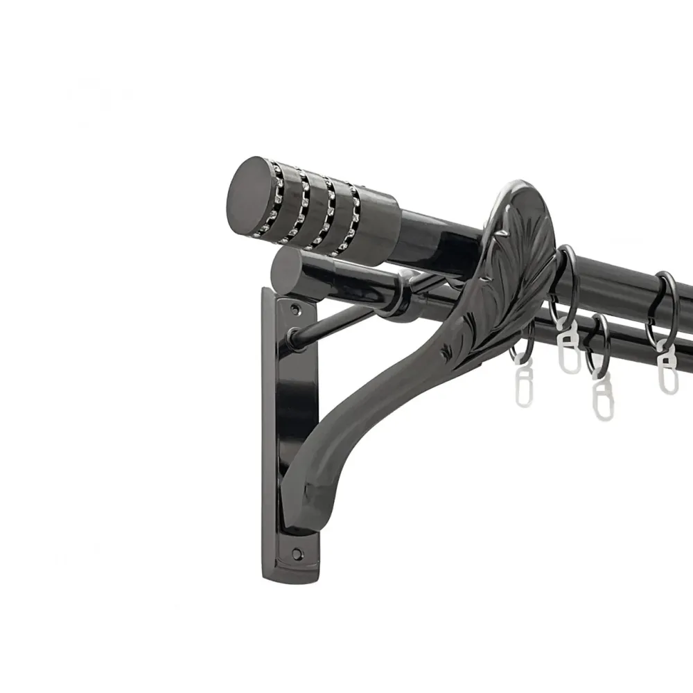 Карниз Orvit Барамелла металевий дворядний ретро гладка труба кільце металеве Онікс 25\19 мм 240 см Львов - изображение 1