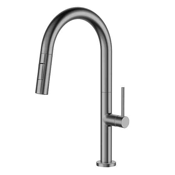 Смеситель для кухни с выдвижным изливом VOLLE BRAVO pistola gris, графит Киев