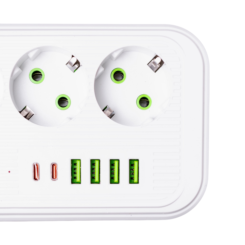 Yiwu Мережевий фільтр кабель 4.75 м подовжувач F16 на 3 розетки 4 usb 2 type-c та кнопкою відкл Коломия - фото 5