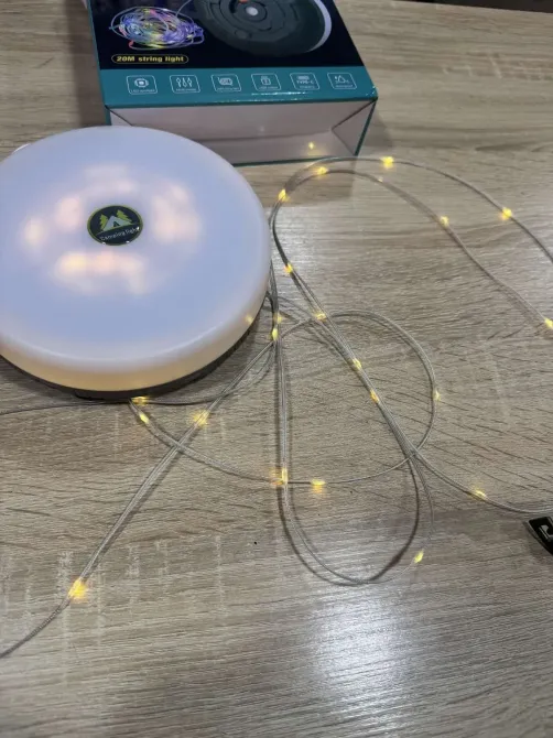 Аккумуляторный фонарь с гирляндой, USB и магнитным креплением / Подвесной фонарь для кемпинга 20м Коломия - фото 2