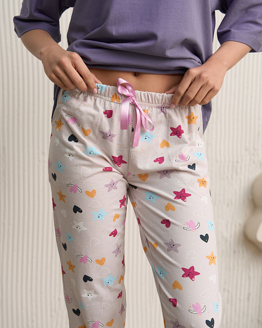 Женские пижамные штаны - в мелкие сердечки и звезды Nicoletta 1114 S Киев - изображение 5