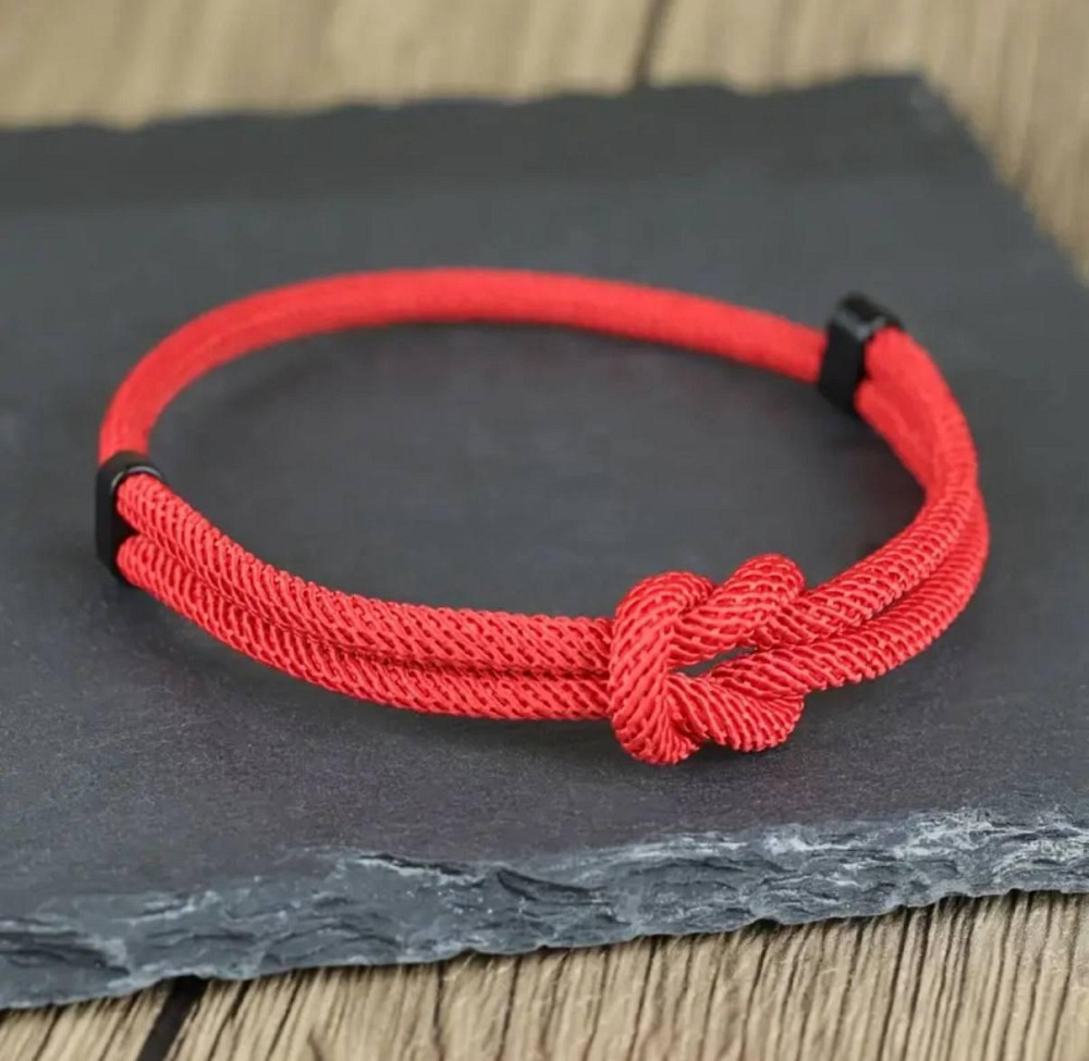 Червоний браслет зі шнурка з вузлом — амулет на удачу й захист Київ - фото 1