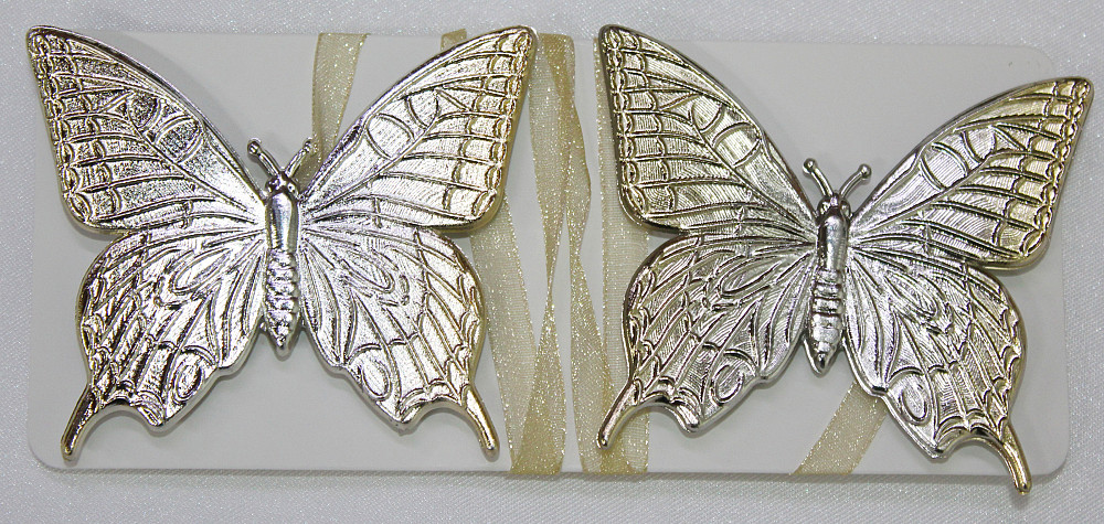 Магніти для штор і гардин (137м) Метелик набір 2 шт Золотистий з сріблястим (81-048) Київ - фото 5