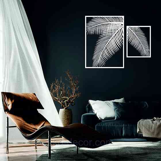 Декоративное настенное Панно «Пальма» Декор на стену 70*91 см, Белый Киев