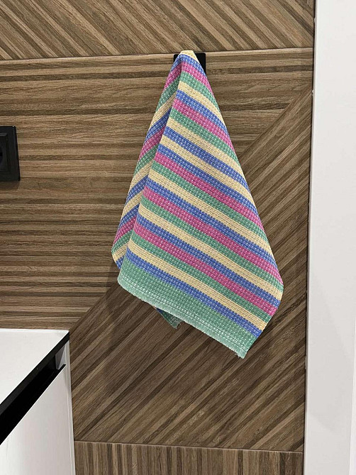 Укртекс Набір кухонних рушників вафельних Укртекс 3 шт 35х50 см різнокольорова смужка Киев - изображение 3