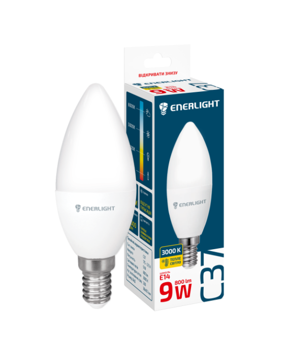 Лампа світлодіодна ENERLIGHT С37 9Вт 3000K E14 Рівне - фото 1