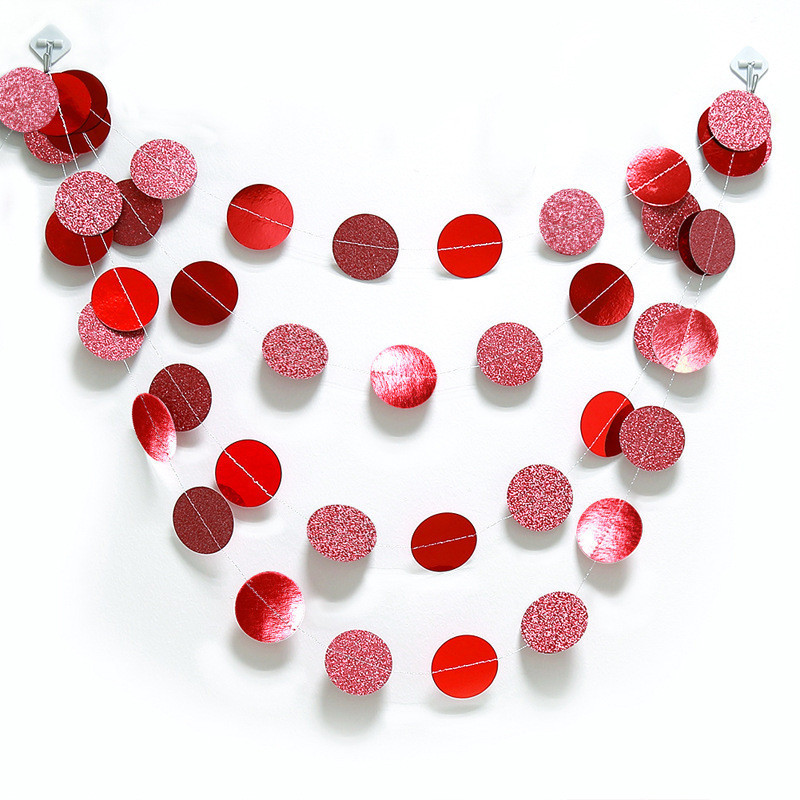 Гирлянда на нитке Кружки 4 м на 5 см красный Киев - изображение 2