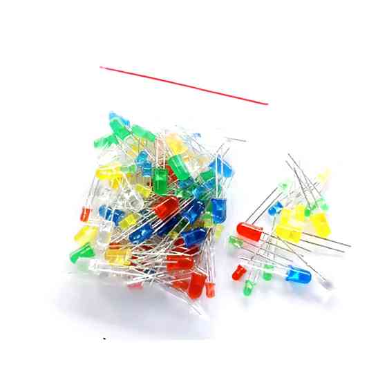 Набор светодиодов 5мм, 100 шт, 5 цветов для Arduino Киев