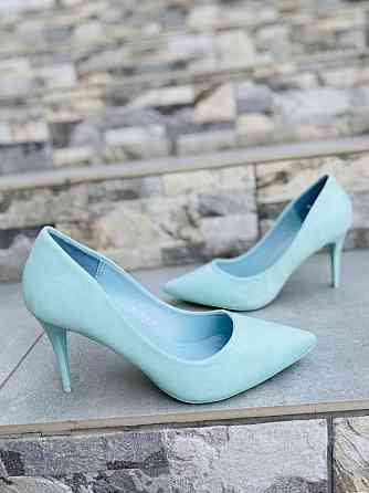 Comer Туфли женские COMER бирюзовые эко-замша высота каблука 8.5 см размеры 38р.39р. ( 2394) Коломыя