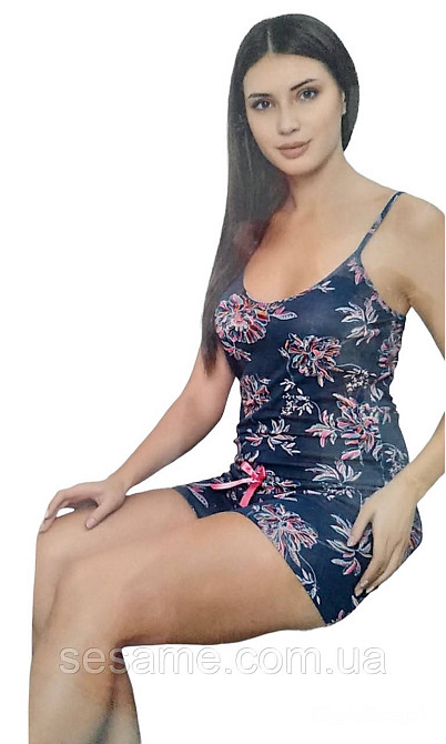 Піжама жіноча комплект для сну Двійка майка та шорти ТМ MyBen 60042 (Туреччина) Харків - фото 1