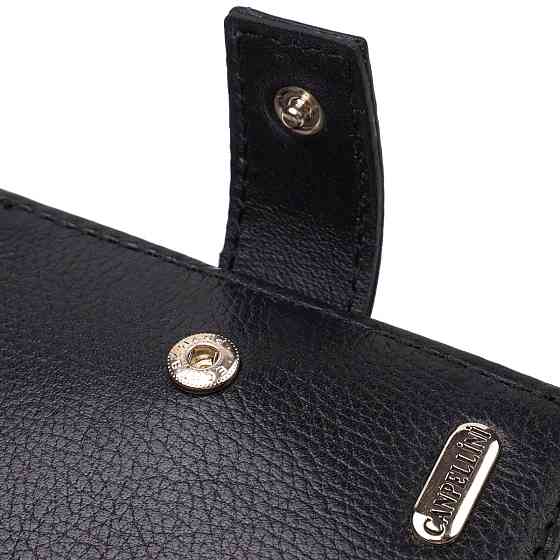 Классический мужской бумажник из натуральной кожи флотар CANPELLINI 21791 Черный Киев