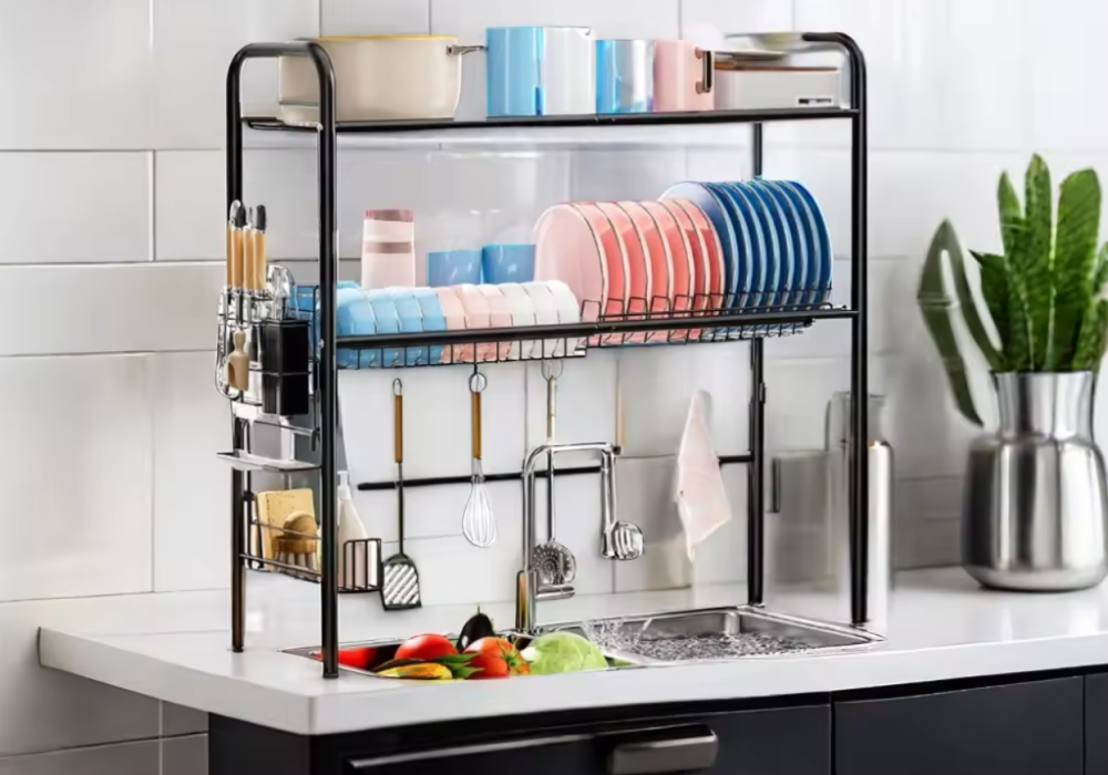 Металева чорна сушка для посуду Кам'янець-Подільський - фото 1