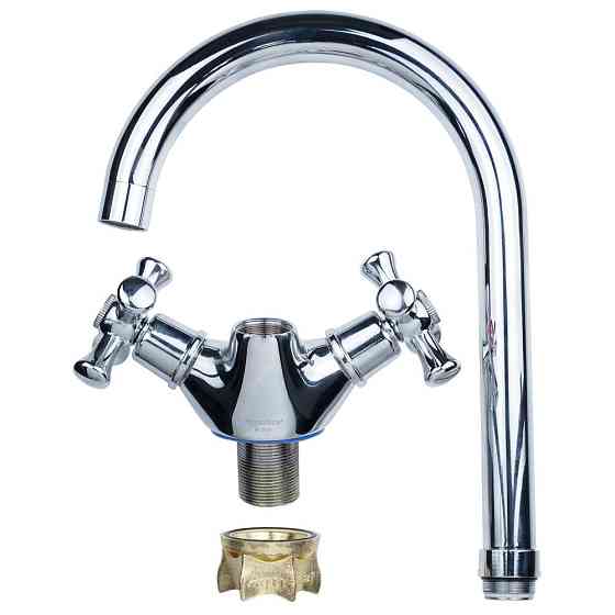 Змішувач PL 1/2" для кухні гусак високий вухо на гайці AQUATICA PL-4B455C (9777130) Київ