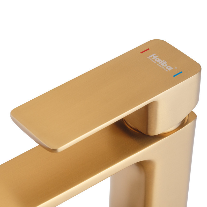 Змішувач для умивальника високий Haiba KUBUS 001  BRUSHED GOLD   ( HB9623 ) 26257 Харьков - изображение 2
