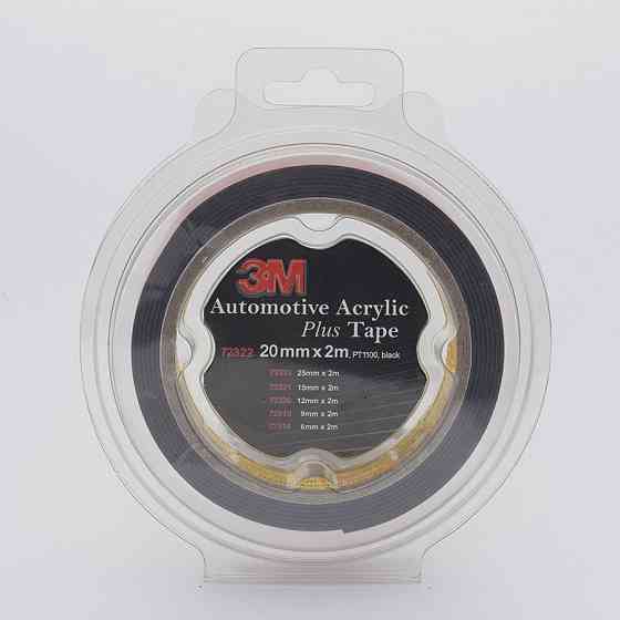 Скотч двосторонній 20мм х 2м 3M 1100 "Plus Tape" чорний, 70322 Київ