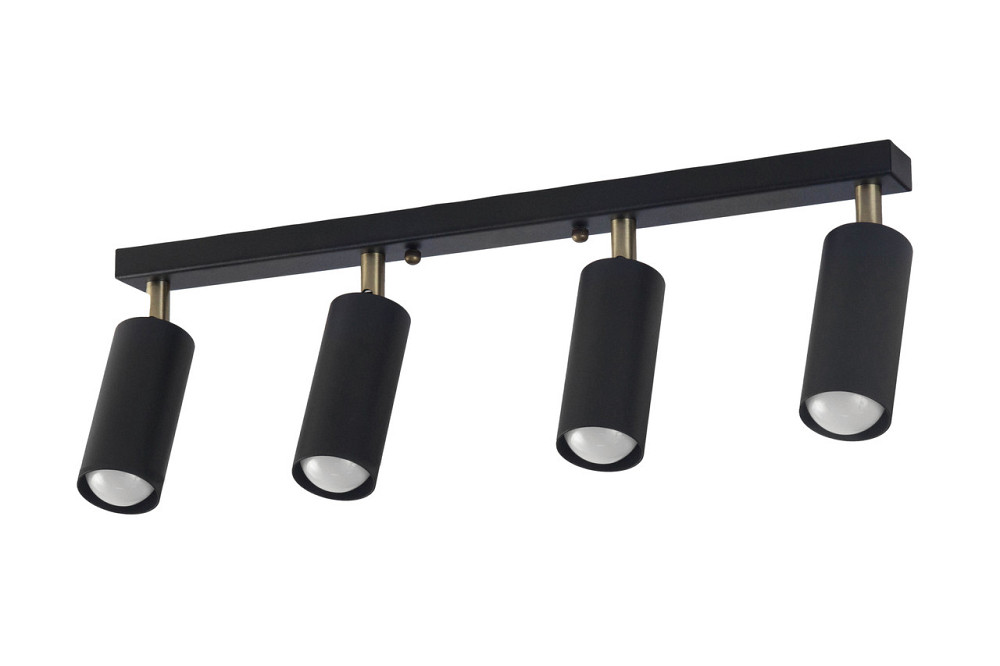 Світильник на планці з поворотними плафонами 4 -Е27 Tube NL 1105-4 BK Київ - фото 2