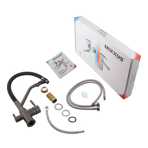 Кухонный смеситель MixxusPremium Gravity 021 графитовый с черным отражающим покрытием (MI6979) Харьков