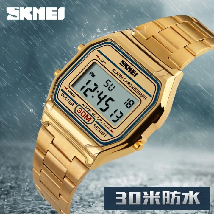 Наручний чоловічий годинник Skmei 1123 золотий Вінниця - фото 5