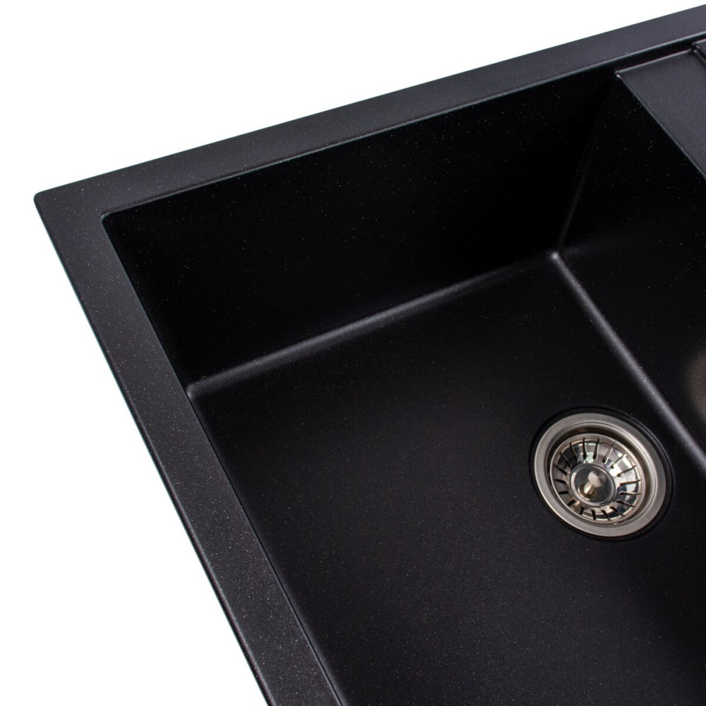 VALESO Гранітна мийка для кухні VALESO SELENA 7950 матова Чорний металік Коломия - фото 2