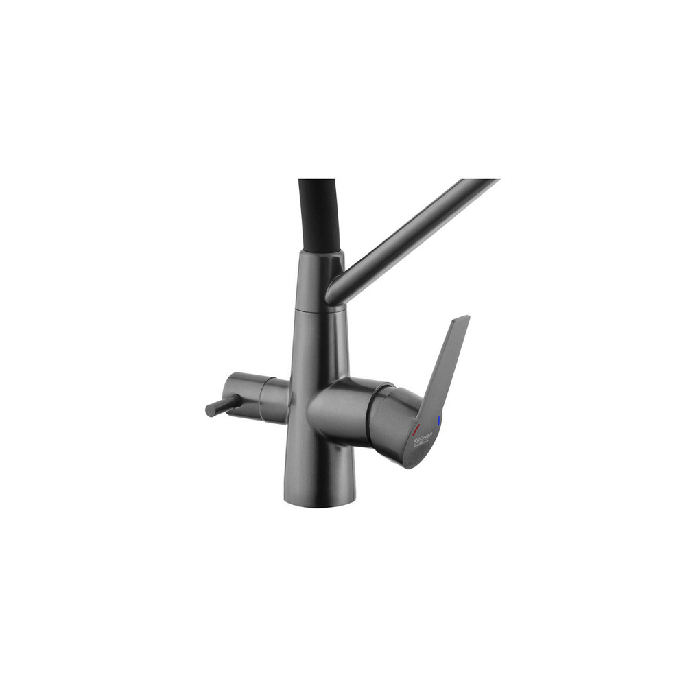 Смеситель для кухни с подключением к фильтру Kroner KRP Edelstahl Klassisch - PVD03817BLK черный/графит Киев - изображение 6
