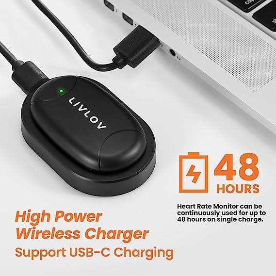 Пульсометр LIVLOV V8: Нагрудний датчик, Bluetooth 5.0, ANT+, 5.3 кГц, Акумулятор, IP67, Чорний Київ - фото 14