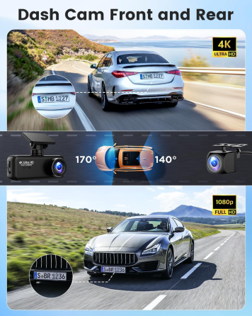 Автомобильный видеорегистратор Penemay V31 4K+1080P, 2 камеры, Wi-Fi, 64 ГБ, G-Sensor, 24/7 Parking, экран 1.97 Киев