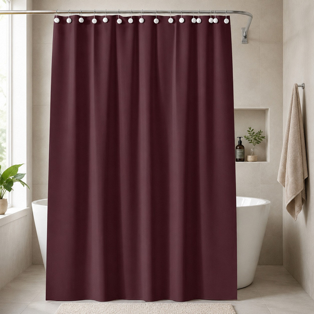 Занавеска для ванной комнаты и душа Bathlux 180×180 см, занавеска для душа и ванной, водонепроницаемая, полиэстер, бордовая Каменец-Подольский - изображение 1