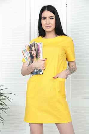 Літня сукня з кишенями "Tiffany" оптом Жовтий, 42-44 Київ