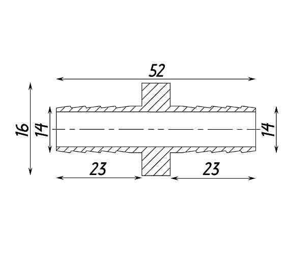 Трубка соединительная никелированная прямая 14мм х 14мм штампованная А05205А(нк) VA (000026824) Киев