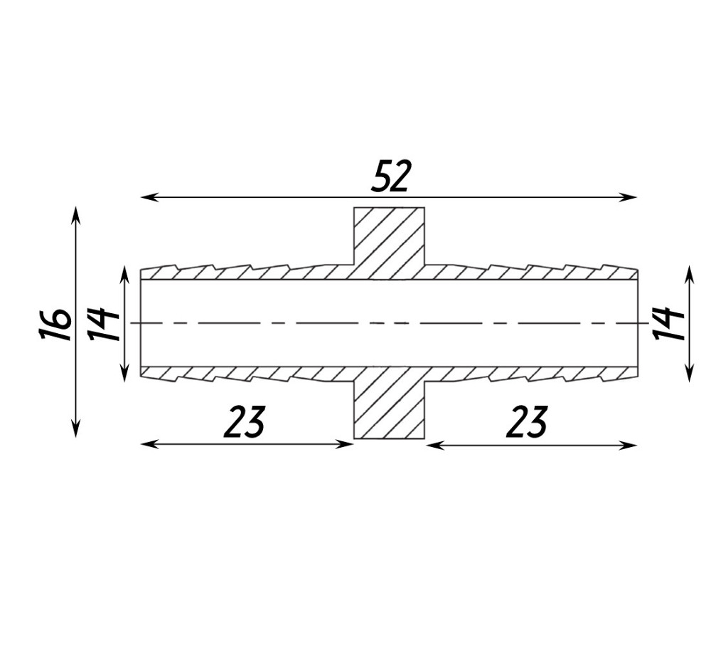 Трубка соединительная никелированная прямая 14мм х 14мм штампованная А05205А(нк) VA (000026824) Киев - изображение 2