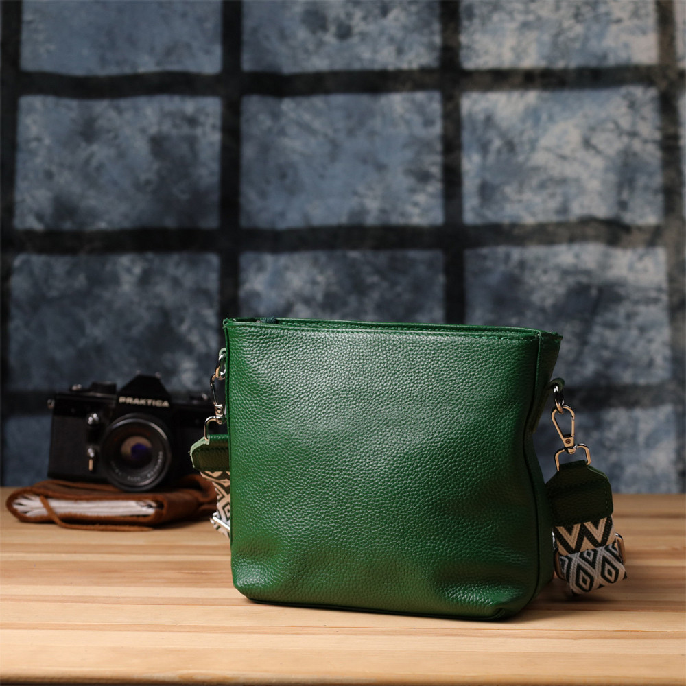 Женская кожаная сумка на каждый день Vintage 22913 Зеленый Киев - изображение 10