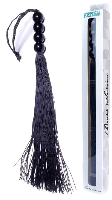 Силиконовый флогер ( длина 37 см ) Fetish Boss Series - Silicone Whip Black 14