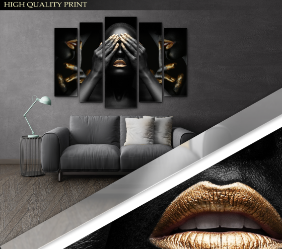 Модульна картина у вітальню / спальню Дівчата з золотом Art-283_5 ( 80х118см ) Київ