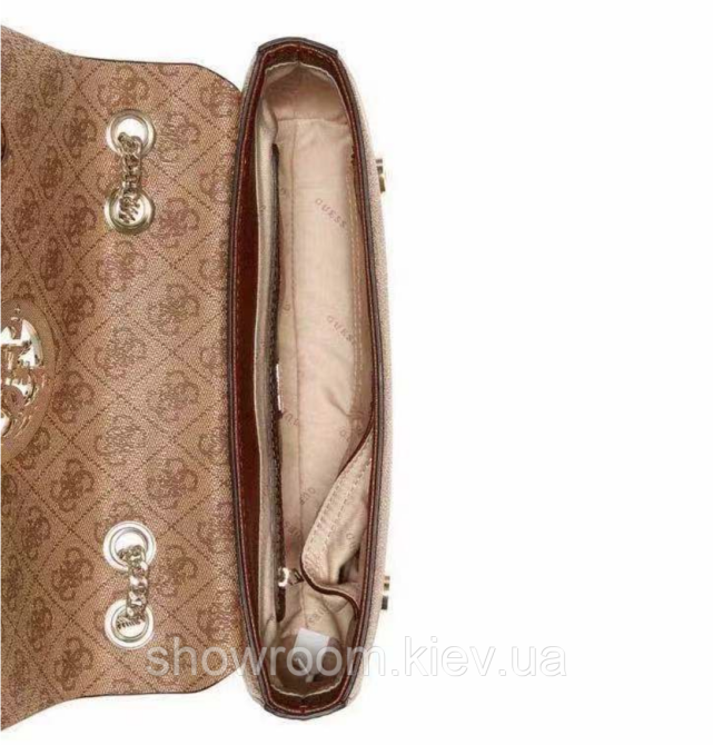 Стильна жіноча сумка на плече Guess (6930) brown Київ - фото 3
