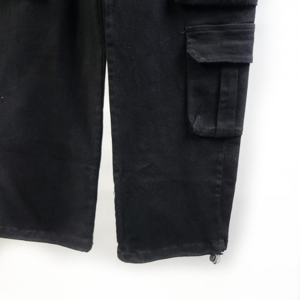 Детские черные брюки карго с накладными карманами 120.130 Николаев - изображение 3