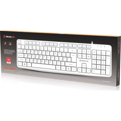 Клавіатура REAL-EL RK-513 USB White (EL123100047) Вінниця - фото 8