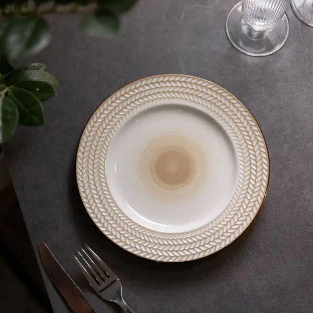 Тарелка десертная круглая 20.5 см плоская фарфоровая HP23390 Киев - изображение 2