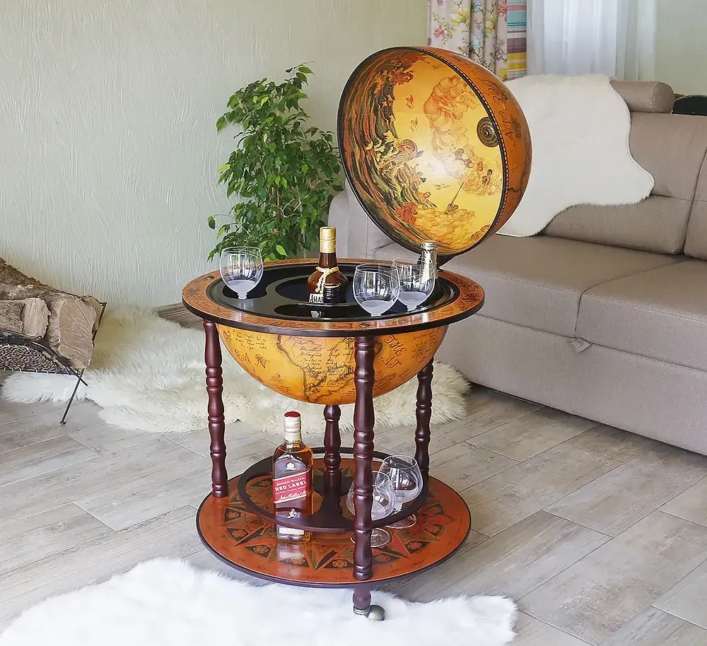 Глобус напольный бар с картой миграции людей коричневый сфера 42 см Гранд Презент mastersem Киев - изображение 1