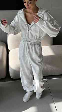 Жіночий прогулянковий оверсайз костюм двійка: кофта і штани двонитка Одеса