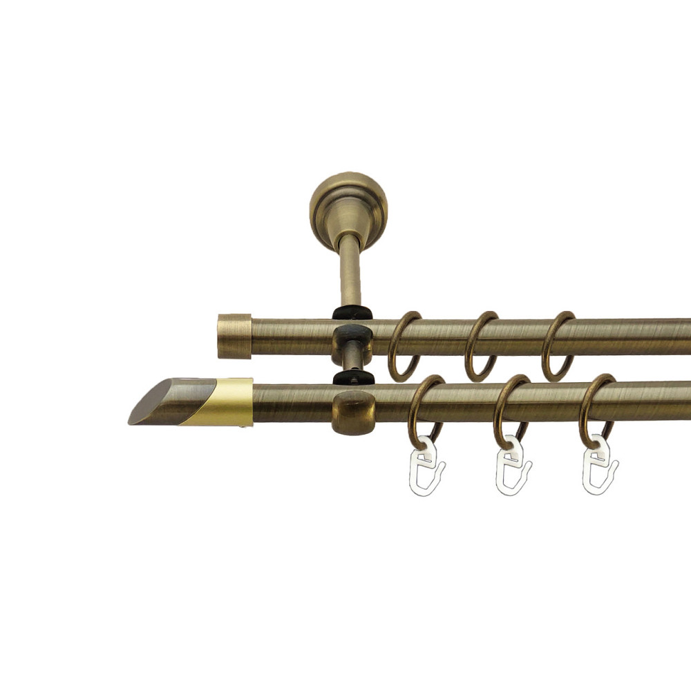 Карниз Orvit Луна металевий дворядний відкритий Антик 16\16 мм 160 см (7318571) Львів - фото 1